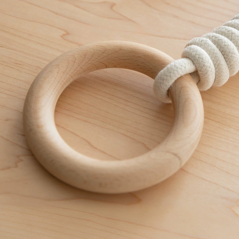 Gymnastic Ring Wood - Bedhangringen, massief houten accessoires voor thuistraining,