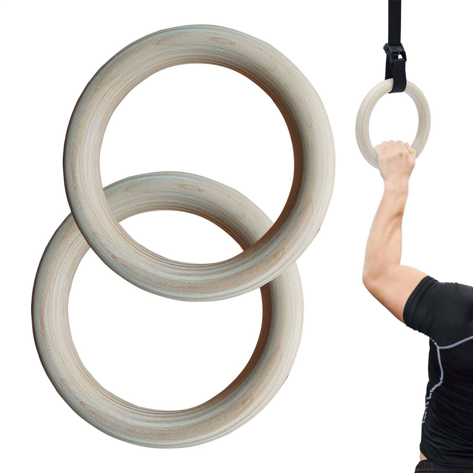 Gymnastic Ring Wood - 2 stks/paren Houten Draagbare Gymnastiek Ringen